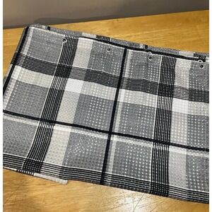 Chaps Ralph Lauren‎ Black Gray Plaid Fabric Shower Curtain 70x72"